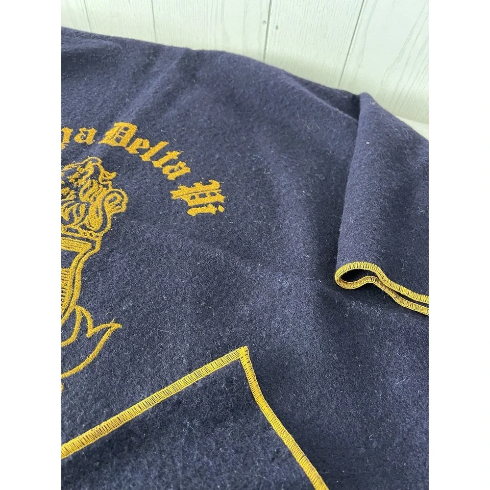 Vintage Alpha Delta Pi WOOL Throw.- Stadium Blanket 1960's Sorority Crest 42x60